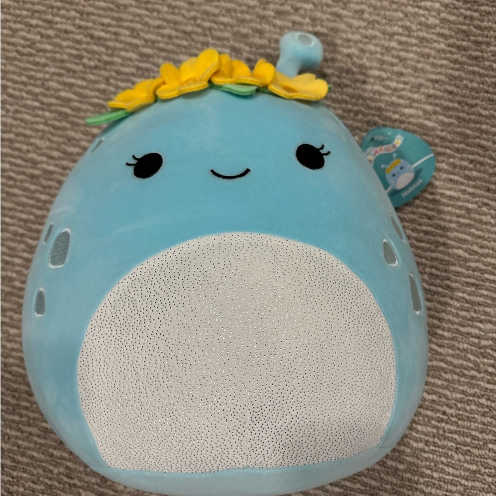 Squishmallows Blue Pillow with Yellow Floral Crown